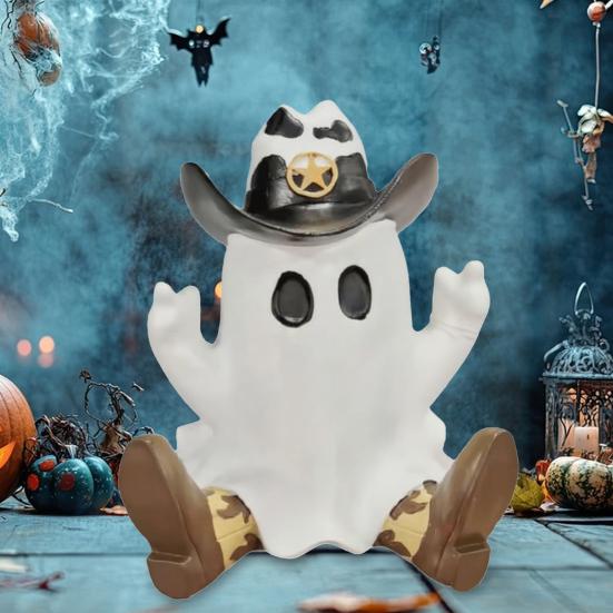 Хэллоуин Ковбой Призрак Фигурка Смола Призрак в ковбойской шляпе и сапогах