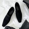 Версия из овчины~ ретро замшевые туфли-лоферы с маленьким квадратным носком, на тонком каблуке-рюмочке, с глубоким вырезом, одинарные туфли, женская обувь, обувь для работы, туфли на высоком каблуке