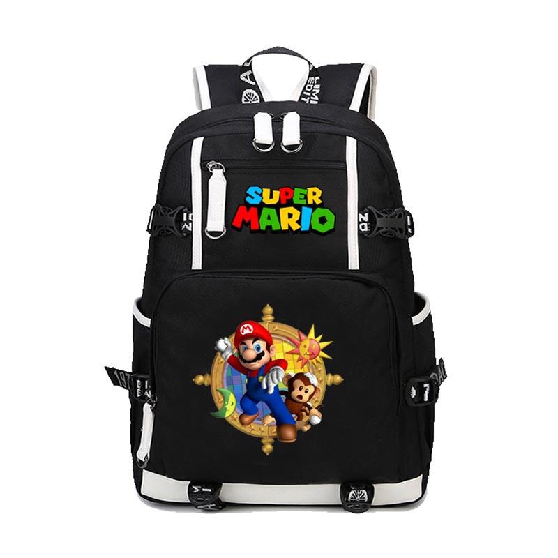Super Mario Backpack Teen Student Bookbag Printed Gaming Backpack for Boys and Girls