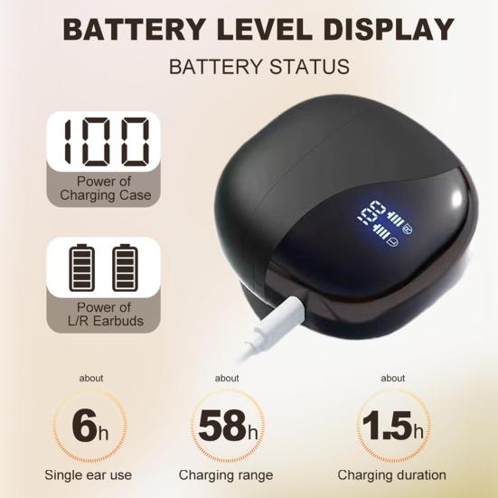 Беспроводные наушники-вкладыши для перевода с поддержкой Bluetooth, переводчик в реальном времени, цифровой дисплей, языковые наушники