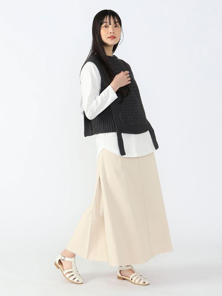 Вязаный жилет с внутренней корзиной Вязаный жилет CHARCOAL ONE SIZE [Beams Heart] S/S (Установить элемент) Женский