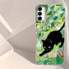 Retro Lucky Cute Cat Flower Phone Case for Samsung Galaxy A55 A07 A17 A56 A36 A26 A16 A53 A06 A14 A24 A34 A54 A15 A12 A22 Cover
