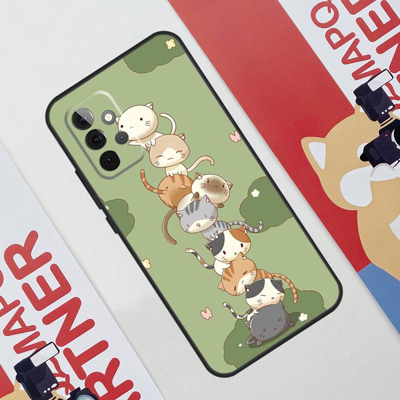 Забавные милые кошки Чехол Для Samsung Galaxy A53 A16 A26 A36 A56 A55 A35 A15 A52 A32 A12 A33 A13 A14 A34 A54 A17
