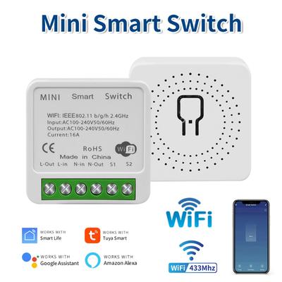 Умный WiFi выключатель Tuya 16A 20A 433МГц приемник автомат защиты приложение Smart Life удаленное управление поддерживает двухстороннее управление работает с Alexa Google Home