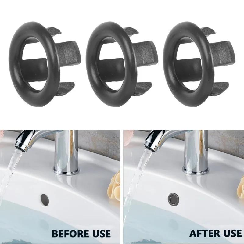 4/1Pc Wash Basin Sink Hole Overflow Ring Hollow Plug Kitchen Bathroom Insert Replacement Trim Bath Drain Cap Plastic Round Cover