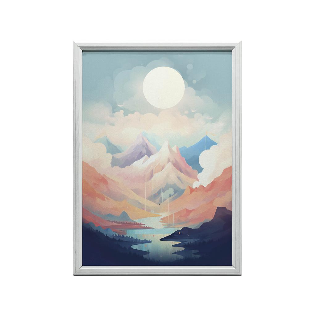 Pastelowa Melodia Gór Pastelowa Melodia Gór, 50X70 Cm, Bez Ramy, Płótno Premium Na Blejtramie