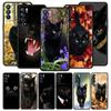 Black Cat Staring Eye Case For Oppo Find X6 Pro X5 A54 A53 A52 A9 A15 A95 A17 A16 A76 A74 A57 A31 A3s Reno8 Reno6 Pro 5G Cover