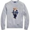 Polo Rugby Bear Embroidered Crew Neck Long Sleeve Knit Sweater Men Sweater Gray MNPOSWE16820612-020