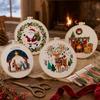 DIY Christmas Embroidery Kit Elk Deer Punch Needle Kits Needlework Craft Home Decoration