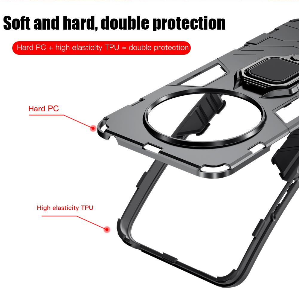 Shockproof For Keysion Case Armor Xiaomi Poco C75 Soft Siliconepc Ring Stand Holder Phone Back Cover For Poco C75