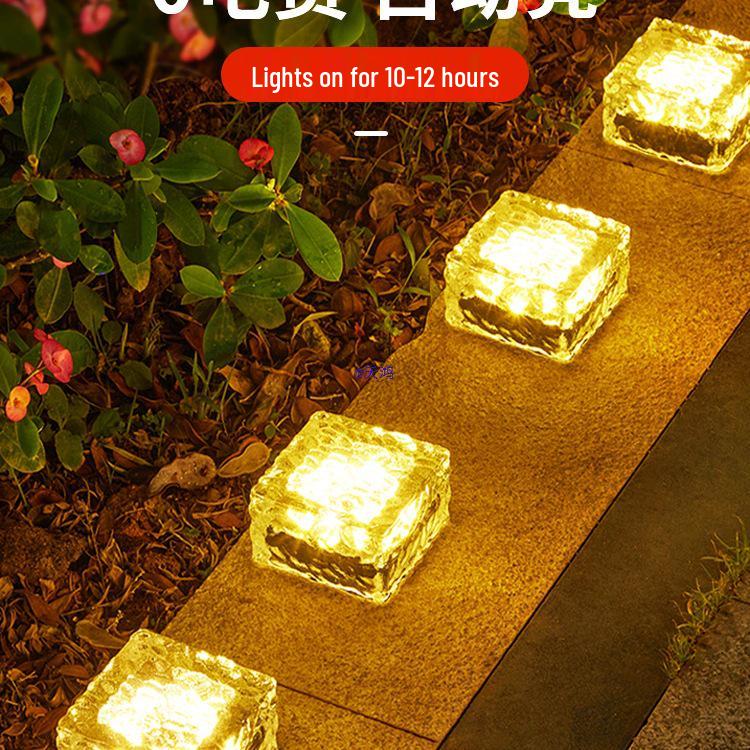 Waterproof Solar Ice Brick Light for Outdoor Villa and Garden Decor
