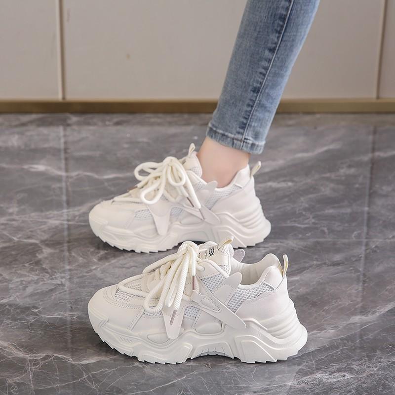 Fashion Luxury 2024 Spring and Autumn Season New Fashion Songcake Thick Sole Shallow Lace Casual Shoes Breathable Women's Sports Shoes