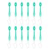 12Pcs Disposable Toothbrush with Toothpaste Floss Pick Tongue Scraper Portable Travel Adults Mini Pre-Pasted Toothbrush Dental Flosser Oral
