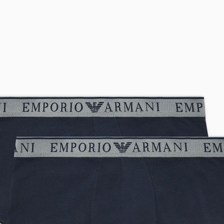 Emporio Armani Мужские боксеры с принтом логотипа SS24, 2 шт., темно-синие 111769-4F720-06236