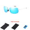 DUBERY Men Rimless Sunglasses Driving Shades Outdoor Sport Fishing Sun Glasses Ultralight Frame UV400
