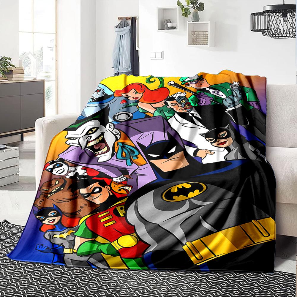 Batman Theme Printed Blanket - Perfect for Couch, Bed, Travel & Outdoor Use | Machine Washable, Cozy & Durable.