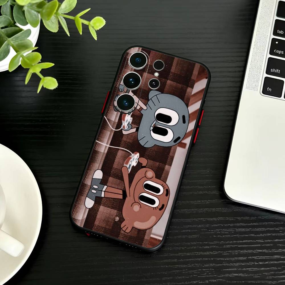 F-Gumball and Darwin Phone Case For Samsung S26,S25,S24,S23,S22,S30,S21,Ultra,Plus,FE 5G Black Soft Cover