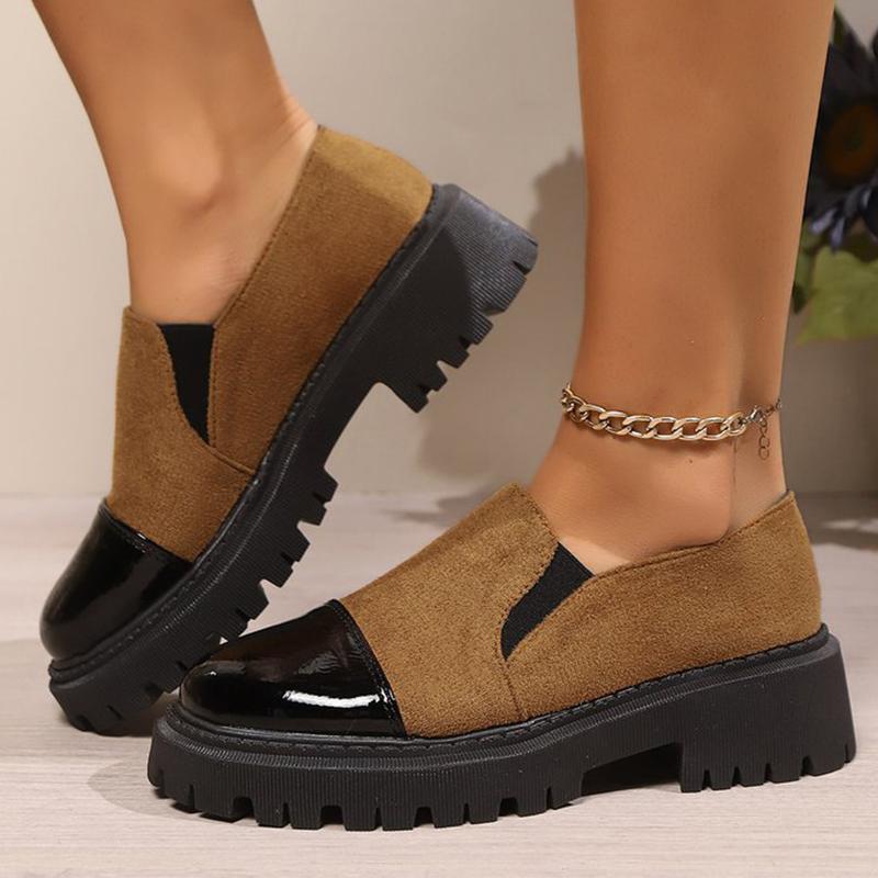 Модные универсальные ретро лоферы с леопардовым принтом, женские туфли, весна-осень, из искусственной замши, на платформе, на среднем каблуке, женские туфли-лодочки, круглый носок, повседневная обувь Mejur