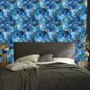 Ink blue, azure and turquoise wallpaper for living room and bedroom 50x1000
