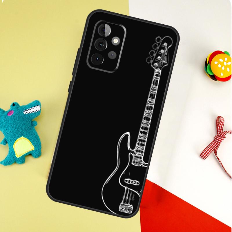 Музыкальный чехол для телефона Samsung Galaxy A55 A35 A15 A54 A34 A14 A53 A33 A13 A05 A06 A16 A22 A32 A52 с изображением гитары