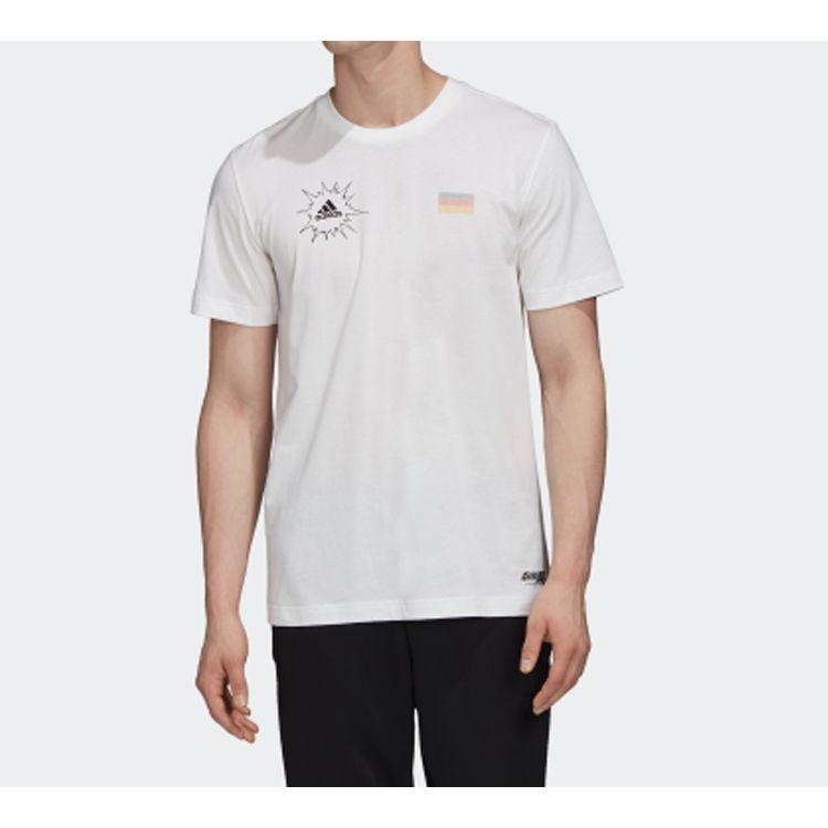 Adidas Tsubasa Germany Football Short Sleeve T-Shirt Men Tops White FQ7638