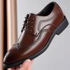 Mens Business Dress Shoes Fashion British Brogues Big Size Derby Lace Up Shoes