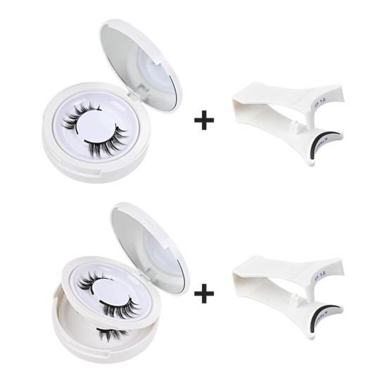 1 Set Magnetic False Eyelashes with Lash Applicator Tool Reusable Single/Double Layer Natural Wispy Fake Lashes Eyelash Clip Women Makeup Tools