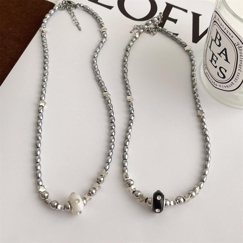 Корейское маленькое звездное ожерелье: Нейтральный холодный стальной чокер-бусина