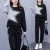 Spring and Autumn Plus Size Women's Fashion Western Style Age-reducing and Thin Casual Sweater Sports Suit