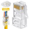 100 шт. Cat6 Cat5e RJ45 Экранированный Разъем Модульный Штекер Сетевые Штекеры Позолоченный Ethernet ПК Аппаратное Обеспечение Кабельный Адаптер 8P8C