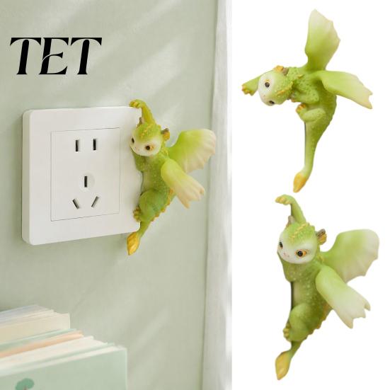 Kids Room Wall Art 3D Cute Baby Dinosaur Switch Sticker, Fantasy Decor, Decorative Fairy Tale Decoration Socket Panel Decal, Indoor for Bedroom Living