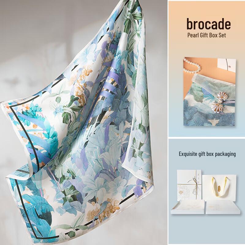 Шелковый шарф Zhi Jin Lou и жемчужное ожерелье