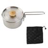 1L Camping Tea Pot Stainless Steel Portable Camping Kettles with Lid and Removable Handle for