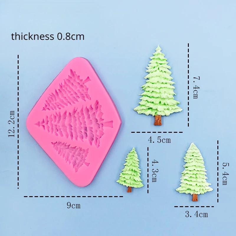 3 отверстия Силиконовая форма для рождественской елки DIY Шоколадная помадка Инструменты для украшения торта Художественные смоляные формы Кухонные инструменты для выпечки