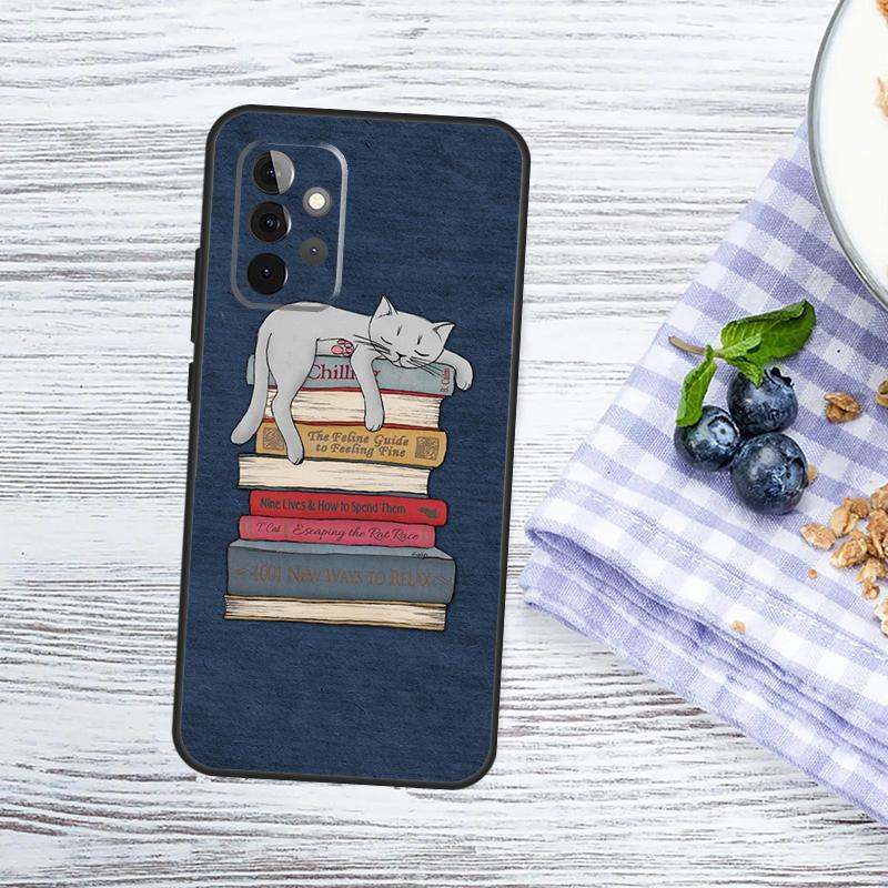 Чехол с изображением книг для Samsung Galaxy A15 A25 A35 A55 A53 A33 A13 A52 A32 A12 A51 A71 A14 A34 A54