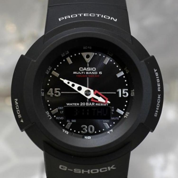 Casio Мужские часы с двойным дисплеем (жидкокристаллический/аналоговый) Серия Черные часы AWG-M520-1AJF AWG-M520-1AJF