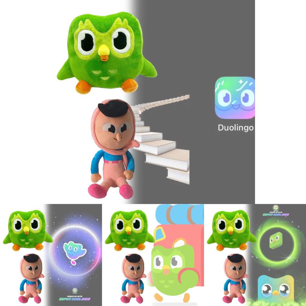 Мягкая игрушка Duolingo «Зеленая сова» для детей, изучающих языки, и в качестве подарка.