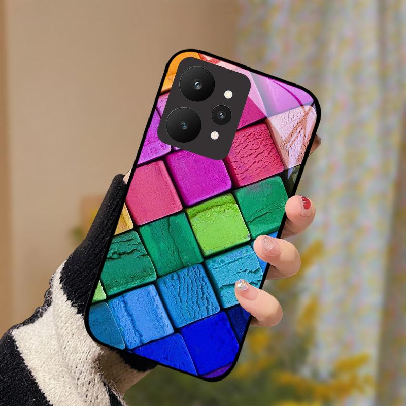 Роскошный Чехол из Закаленного Стекла Для Realme 15 5G RMX5106 RMX5105 Чехол для Телефона Полностью Защитный Ударопрочный Корпус Fundas Мультяшный Capa