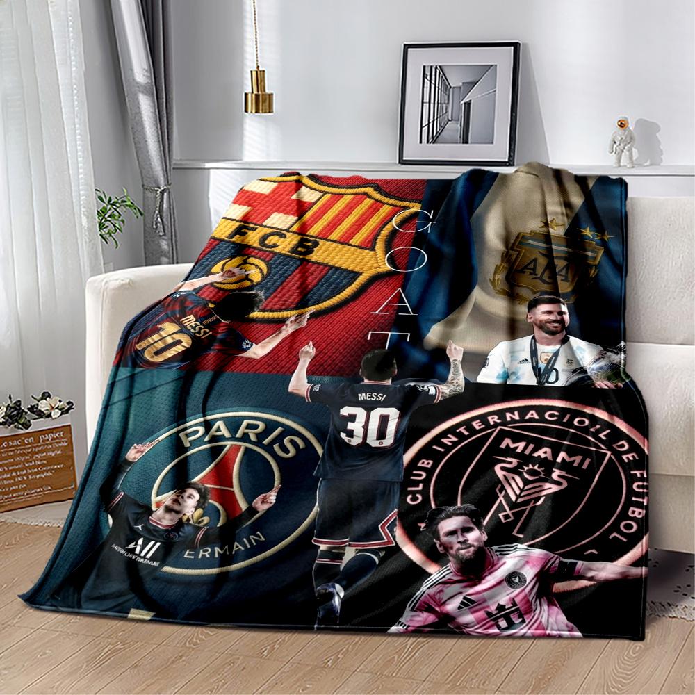 Lionel Messi Cristiano Ronaldo Football Legend Blanket Soft Warm Cozy Suitable For Picnics Chair Bedding Four Seasons Universal Warmthful Decor