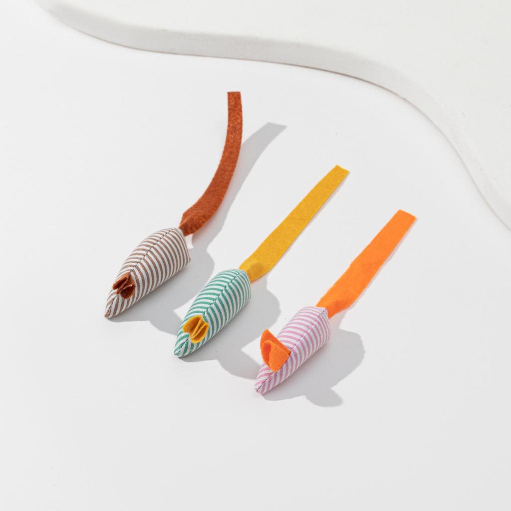 Набор игрушек для кошек: Плюшевая мышь с перьями, молярная и устойчивая к укусам