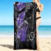 1Pc Purple Moonlit Cellist Beach Towel Quick Dry Multiuse For Beach Pool Gym Yoga Home Travel Christmas Halloween Xmas Gift G1172