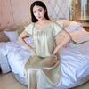 Chic Solid Color Smooth Surface Sleepwear Lightweight Quick Dry Women Nightdress for Adult Nightie Dress