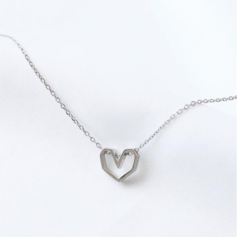 Свежее полое ожерелье «Любовь» женское простое студенческое ожерелье в форме сердца короткая цепочка на шею подарок хипстерской девушке