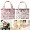 Elegant Floral Lunch Bag High Capacity Cooler Lunch Containers Portable Bento Handbag Women Commute Travel Outdoor Handbag