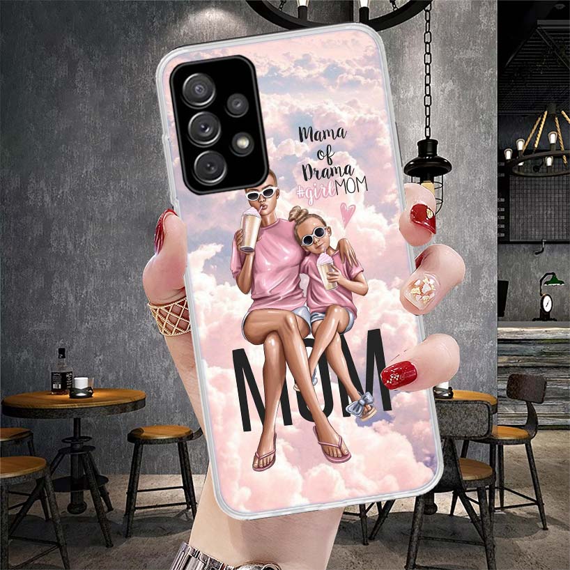 Девушка Супер Малыш Мама Розовый Мягкий Чехол Для Телефона Для Samsung Galaxy A12 A22 A32 A52 A72 A02S A51 A50S A71 A70 A31 A20S Note 20 Ultra S10