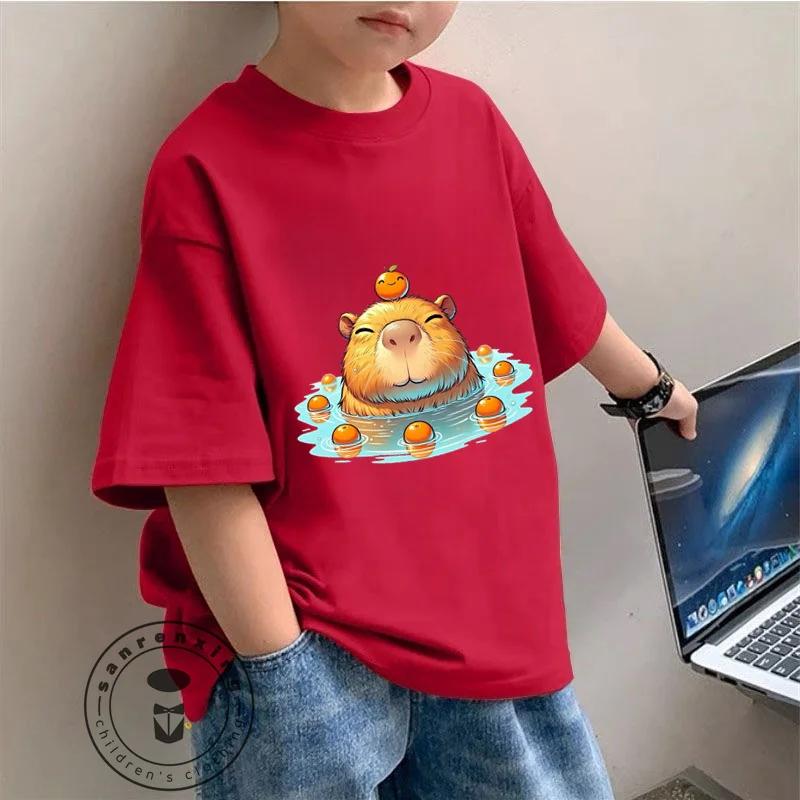 Милая футболка с принтом мультяшного дельфина, готова к лету, модная одежда для детей и студентов