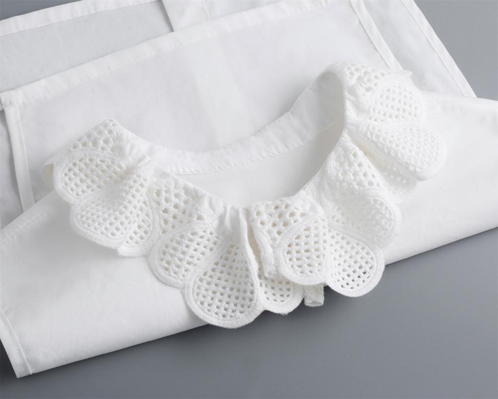 Flower Lapel Shirt Fake Collar for Womens Korean Shirt Detachable Collar Female Removable Sweater Cotton Neck False Collar