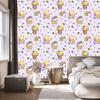 Checkered wallpaper teddy bear flowers leaves for living room and bedroom 50x1000