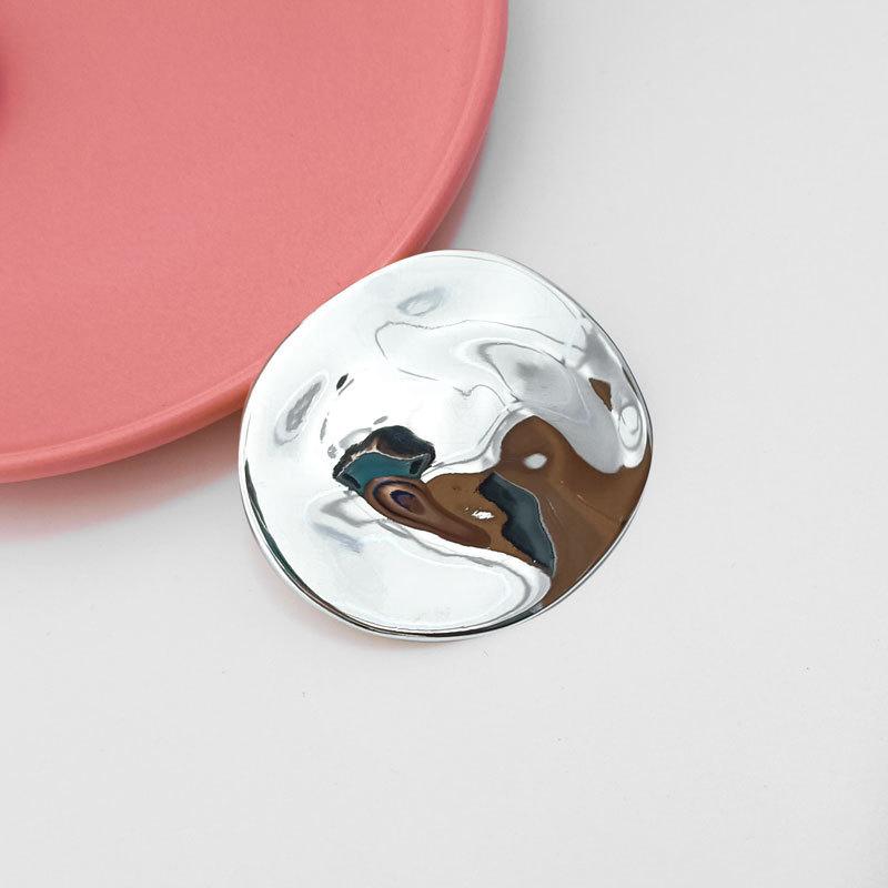 Новая мода минималистская нерегулярная геометрическая металлическая неровная полированная овальная брошь для женщин и девушек, ювелирные изделия для вечеринок, подарки