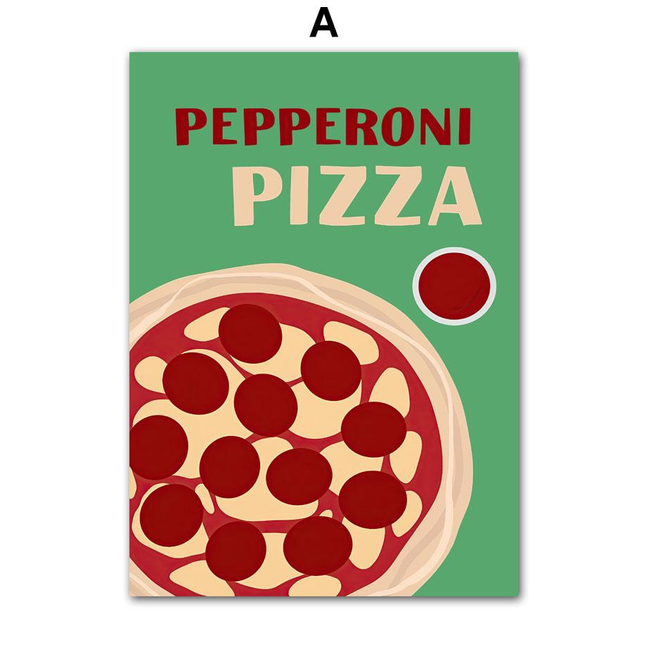 Пицца Рамен Тако Бургер Спагетти Плакаты с сыром на гриле Печать на холсте скандинавские настенные художественные фотографии Декор для кухни и комнаты